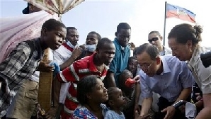 Ban Ki-Moon în Haiti / FOTO: AP