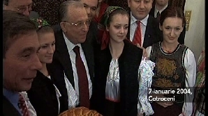 Ion Iliescu îşi serba onomastica la Cotroceni, cu lăutari 