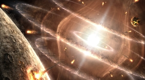 Când o stea se transformă în supernova, aruncă materie în spaţiu şi este mai luminoasă chiar şi decât restul galaxiei