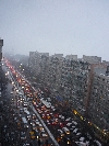 Aglomeraţie la ieşirea din Capitală 
