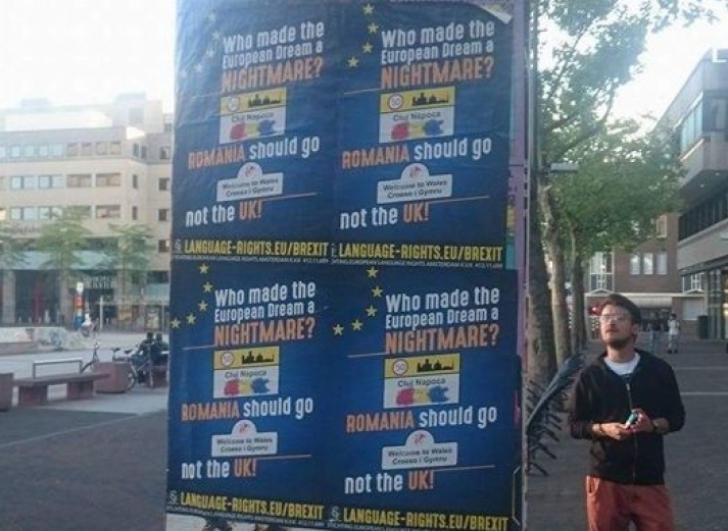 FOTO. Afişe în Olanda: "Cine a transformat visul european într-un coşmar? România trebuie să ..."
