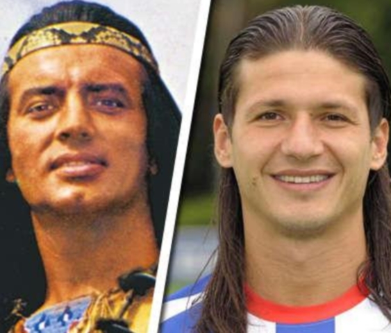 Winnetou, căpetenia apaşilor, şi Marko Pantelic (Hertha Berlin).