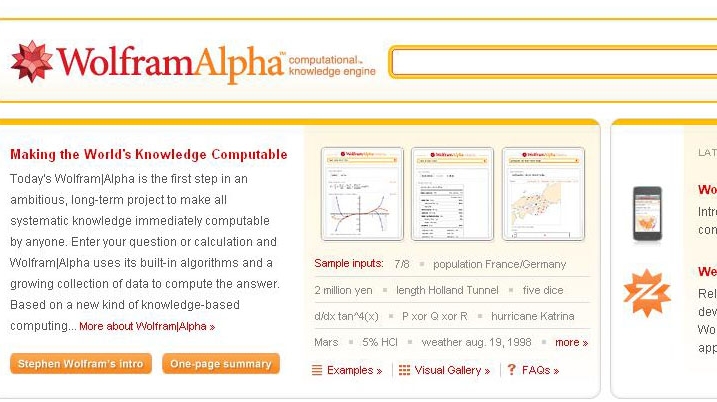 Wolfram Alfa nu se doreşte un concurent pentru Google