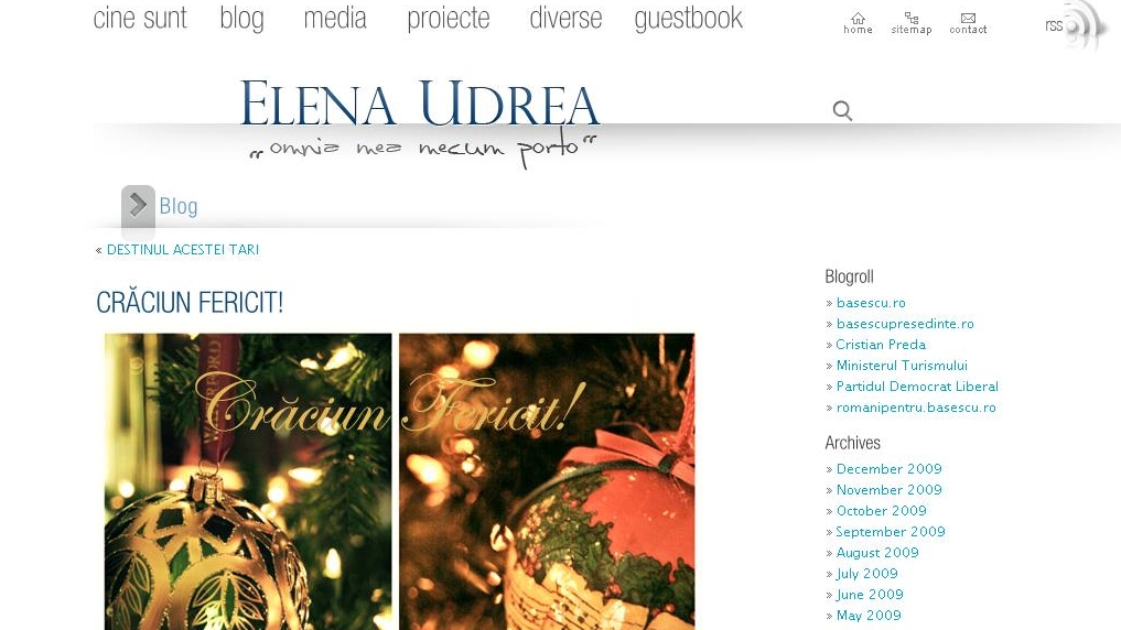 Elena Udrea nu a uitat să-şi răsplătească cititorii de blog cu urări de sărbători.