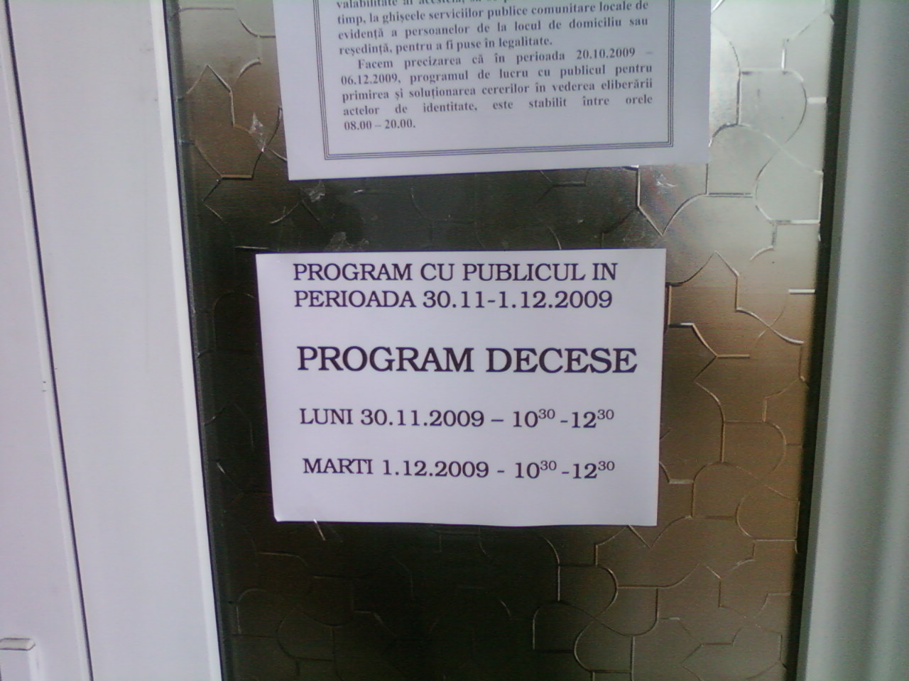 Orar pentru înmormântări la starea civilă din Buzău 