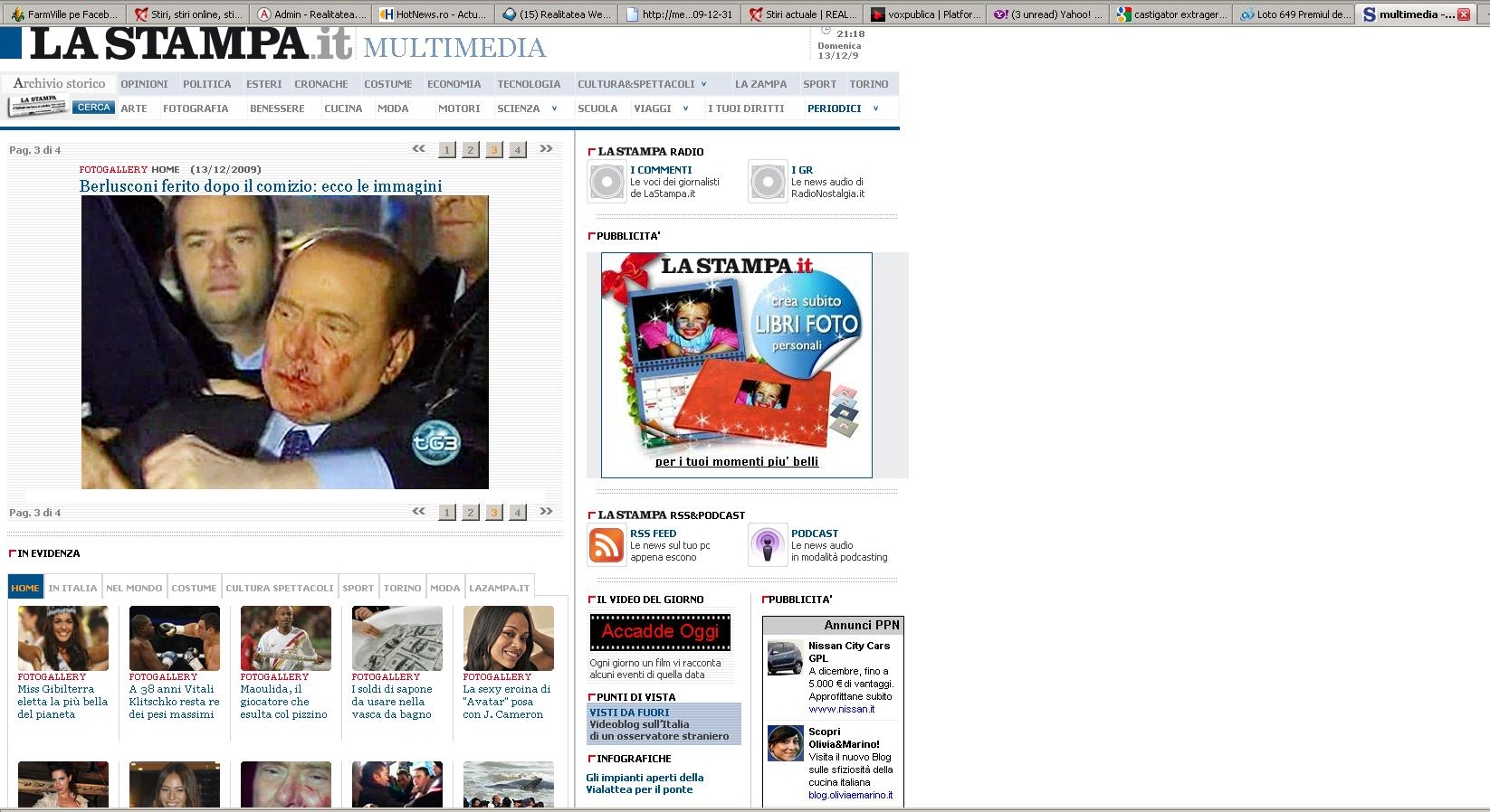 Berlusconi a fost pus la pământ cu un pumn