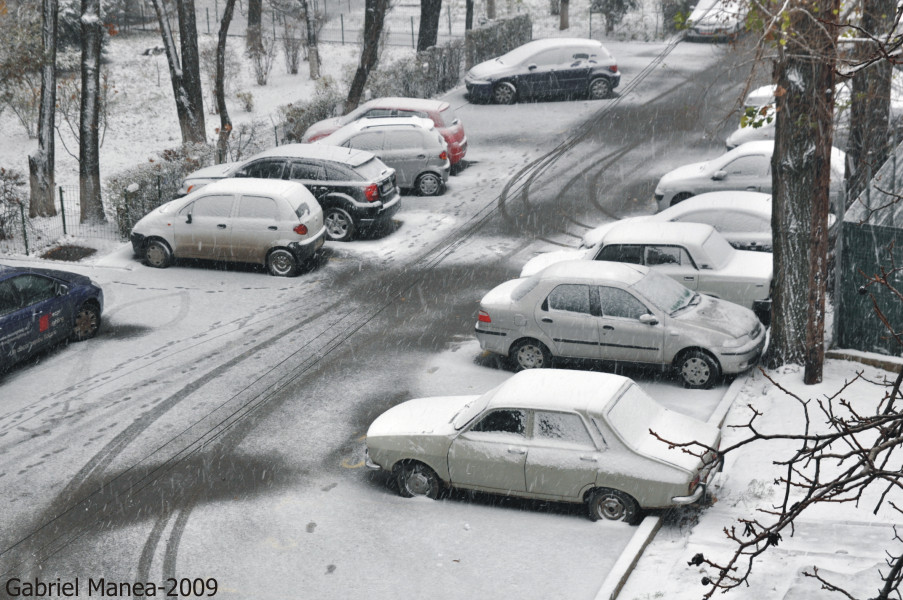 Prima ninsoare în Bucureşti