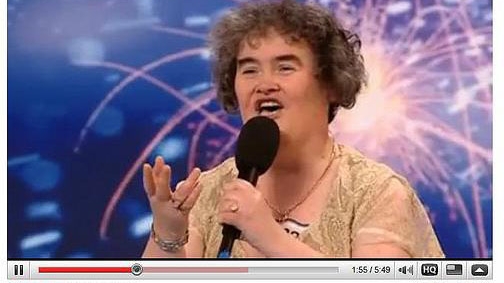 Susan Boyle a avut cele mai multe vizite pe YouTube în 2009.