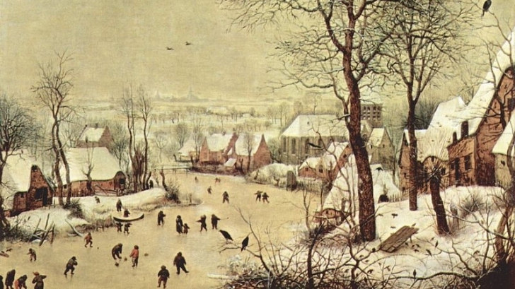Peisaj de iarna cu o capcană pentru păsări - de Pieter Bruegel (Ţările de Jos)