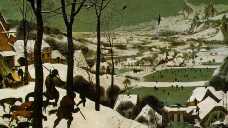 Vânatori în zăpadă - de Pieter Bruegel cel Bătrân (Ţările de Jos)