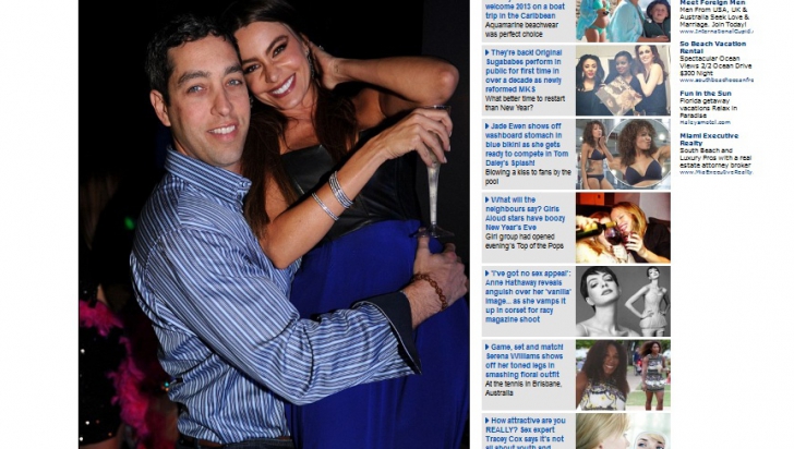 Sofia Vergara şi iubitul, înainte de cearta din noaptea de Revelion. Foto: captură Daily Mail