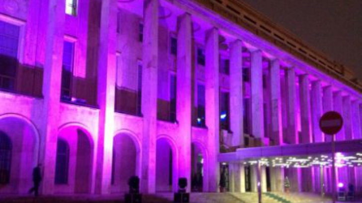 Palatul Victoria, iluminat în mov de Purple Day