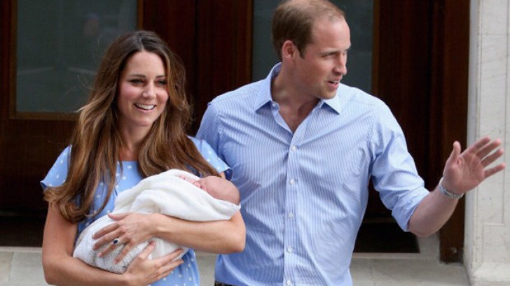 Kate Middleton, Prinţul William şi Prinţul George, primul lor fiu