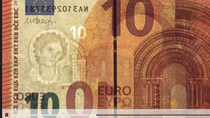 Cum arată noua bancnotă de 10 euro
