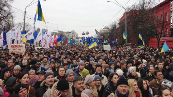 50.000 de oameni protestează la Kiev