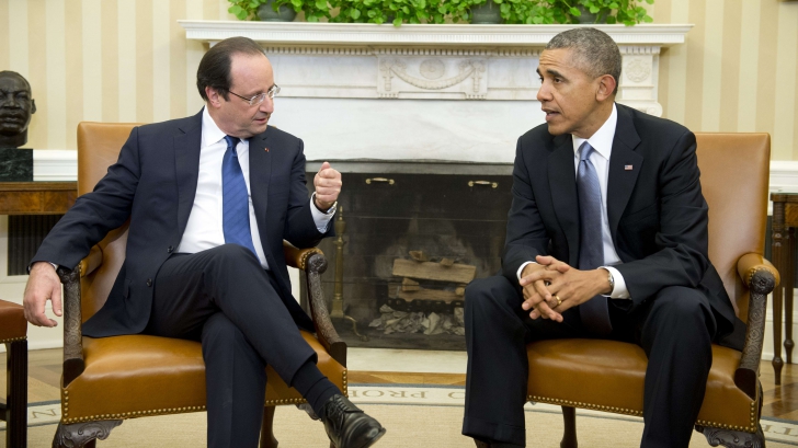 Francois Hollande, primit de Barack Obama la Casa Albă