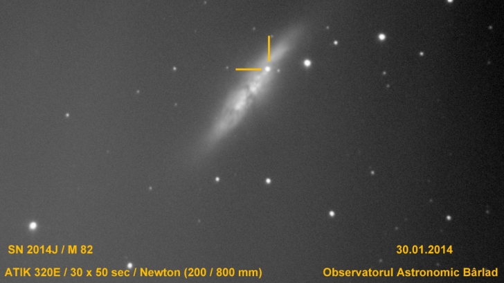 Supernova 2014J, observată de astronomii de la Bârlad