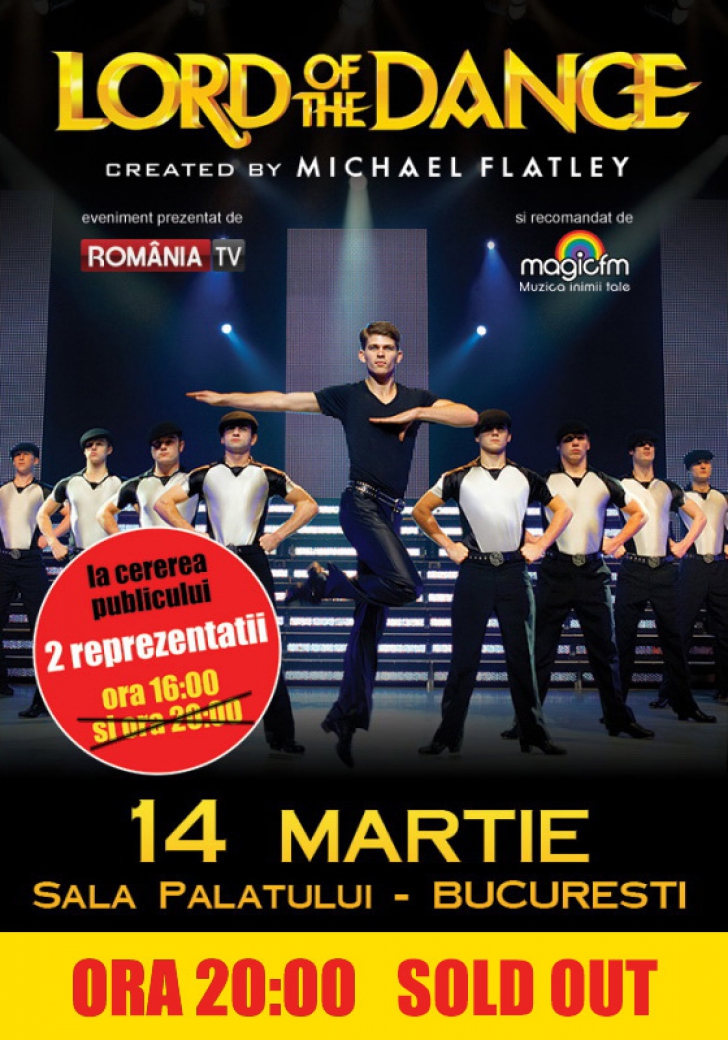 Spectacolul LORD OF THE DANCE de la Bucuresti - ora 20.00 este sold out