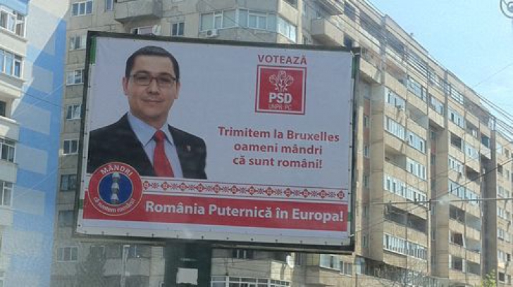 EUROPARLAMENTARE 2014. PONTA a furat startul. Panourile electorale au împânzit Ploieştiul / Foto: evz.ro