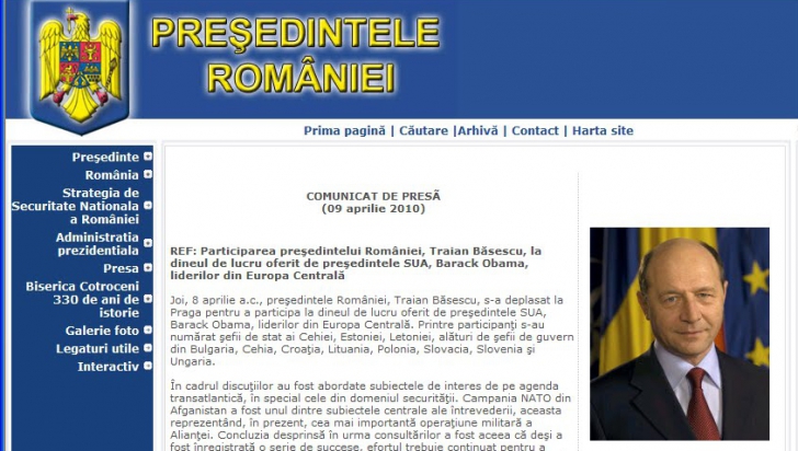 STS: Site-ul oficial al Preşedinţiei României nu a fost "spart" niciodată