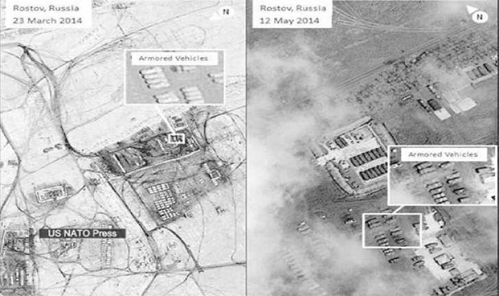 Guvernul american a difuzat marți noi imagini din satelit care arată că forțe ruse erau în continuare staționate
