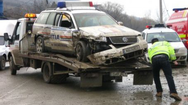 Accident cu maşina Poliţiei în Capitală