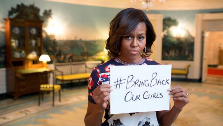 Michelle Obama, solidară cu elevele răpite în Nigeria