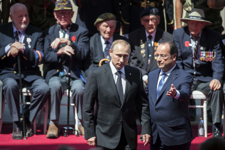 Putin îi este recunoscător lui Hollande pentru ceremoniile de sărbătorire a Debarcării din Normandia