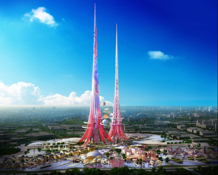  China contruieşte CEL MAI ÎNALT turn din lume: Ce dotări va avea cel mai mare dintre turnurile roz