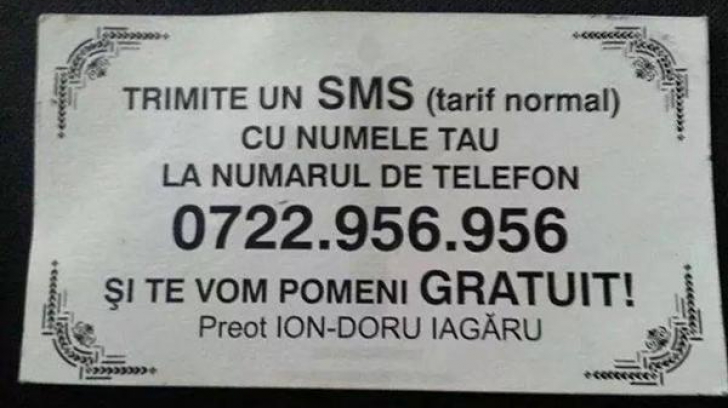 Preotul te pomenește prin SMS la Cluj