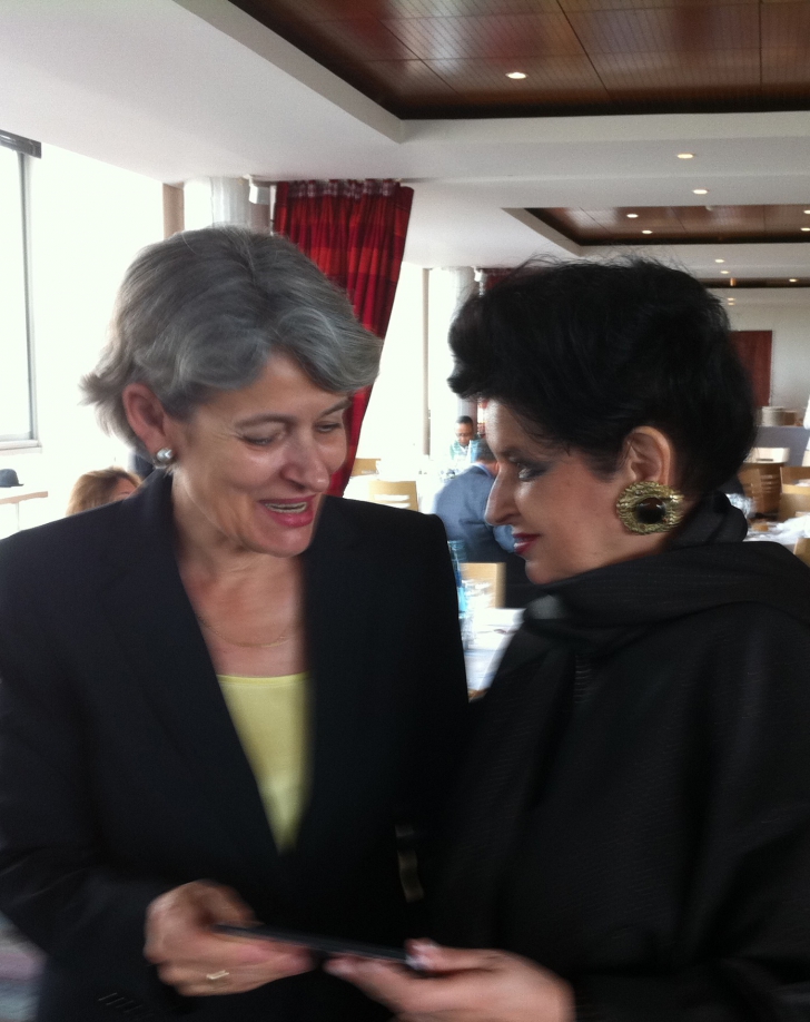Mariana Nicolesco împreună cu Directorul General UNESCO, Irina Bokova, săptămâna trecută la Paris