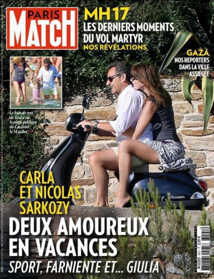 Sarkozy şi soţia sa, Carla Bruni, fotografiaţi în vacanţă