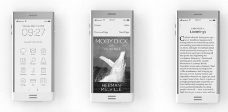 Cum arată un smartphone cu ecran E-ink inspirat de iPhone