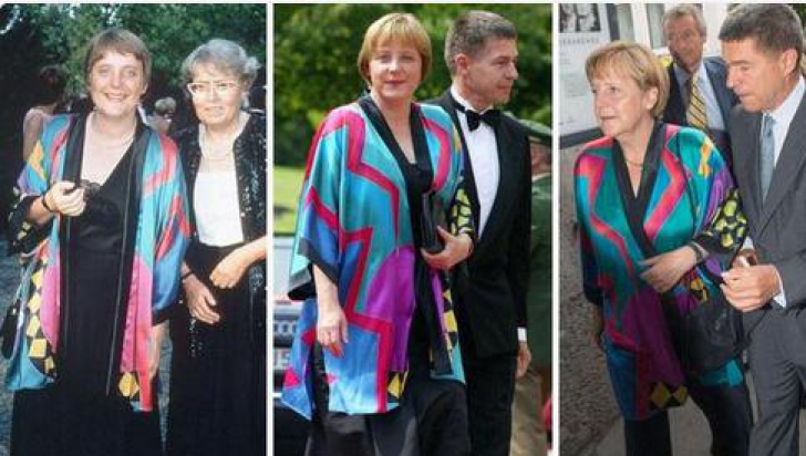 Angela Merkel a purtat la un eveniment aceeasi haina cu care a fost surprinsa in urma cu 18 ani