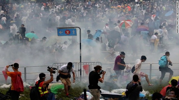 Imagini de la protestul din Hong Kong