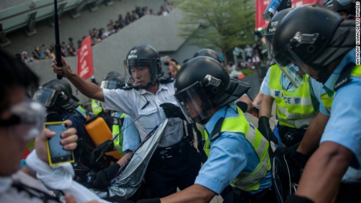 Imagini de la protestul din Hong Kong