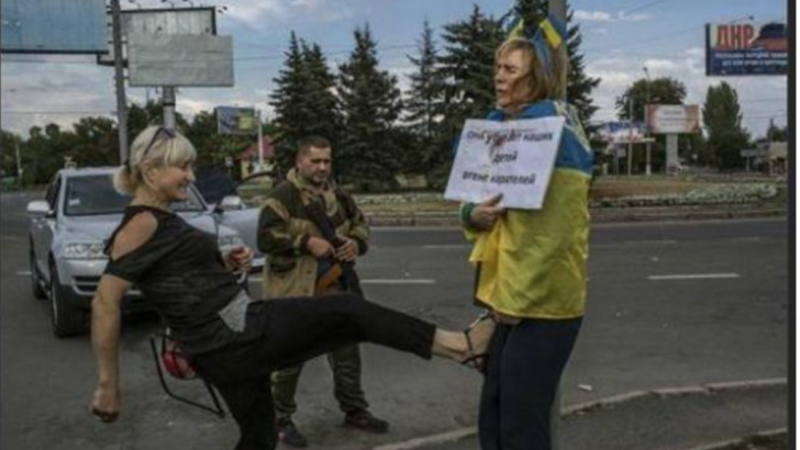 Femeie torturată la Donetk