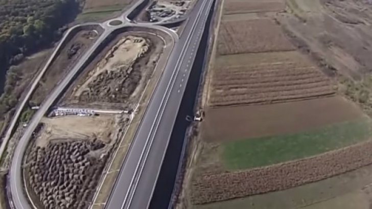 Cum arată Autostrada A1 Sibiu-Orăştie filmată din aer