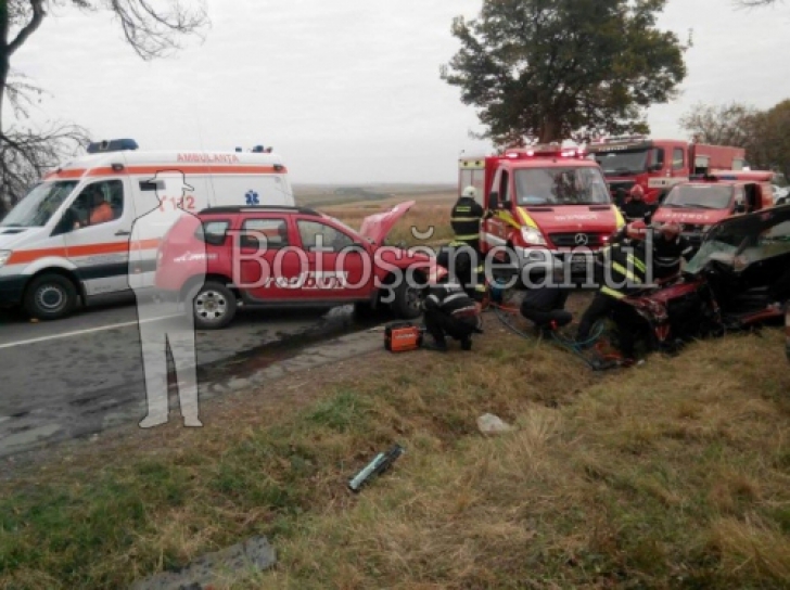 Imagini de GROAZĂ: accident GRAV pe drumul Dorohoi-Botoşani
