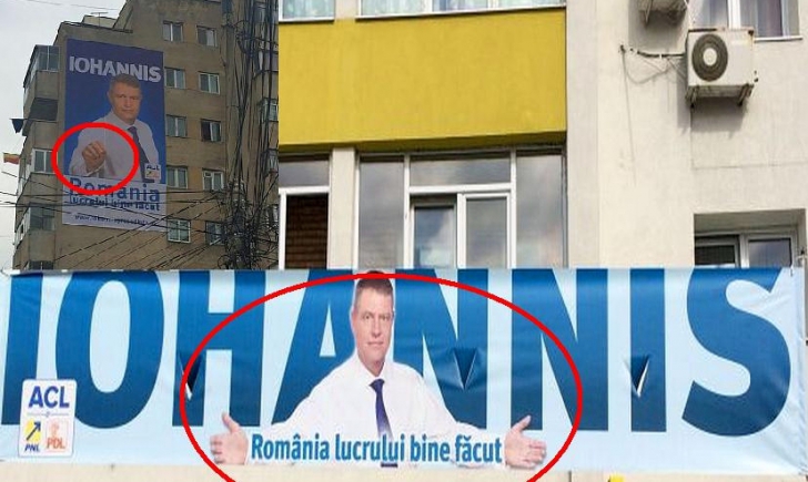Bannerele de campanie ale lui Klaus Iohannis au fost furate