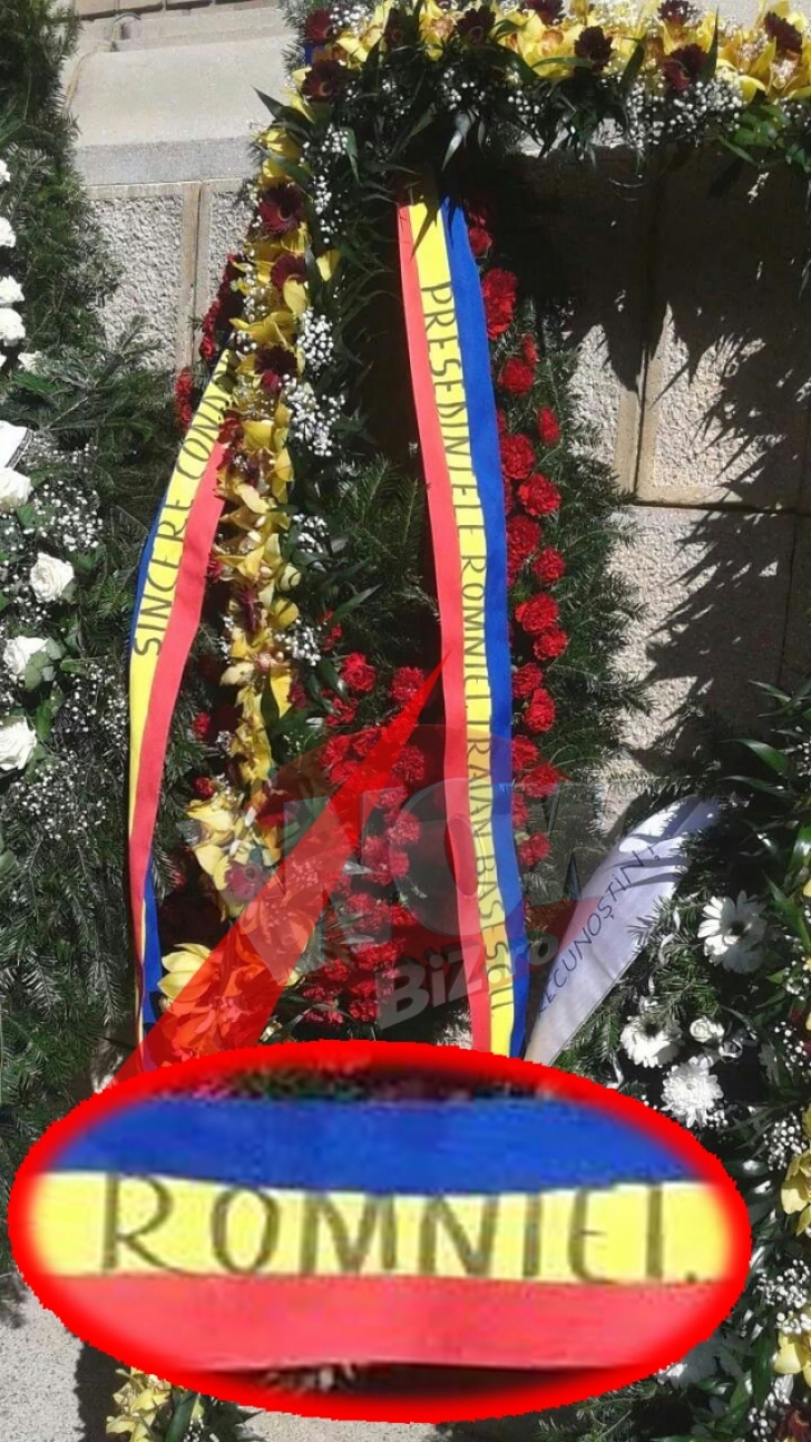 GAFĂ URIAŞĂ pe coroana trimisă în numele lui Băsescu la funeraliile ÎPS Nicolae Corneanu / Foto: wowbiz.ro