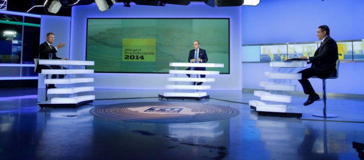 Klaus Iohannis vs Victor Ponta, la Realitatea TV/ sursa foto: Adriana Neagoe/ http://inquamphotos.com