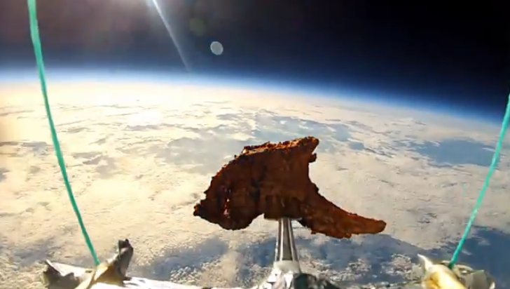 Un video INCREDIBIL dezvăluie călătoria unui COTLET DE MIEL în spațiu