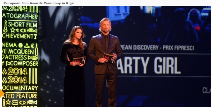Ada Condeescu împreună cu regizorul Steve Mcqueen la Gala Premiilor Academiei Europene de Film