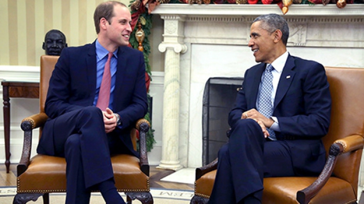 Premieră la Casa Albă: Barack Obama l-a primit pe Prințul William în Biroul Oval  