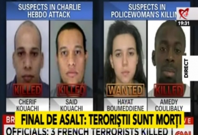 FILMUL COMPLET al ATENTATELOR TERORISTE din Franţa, începând cu momentul atacului la CHARLIE HEBDO