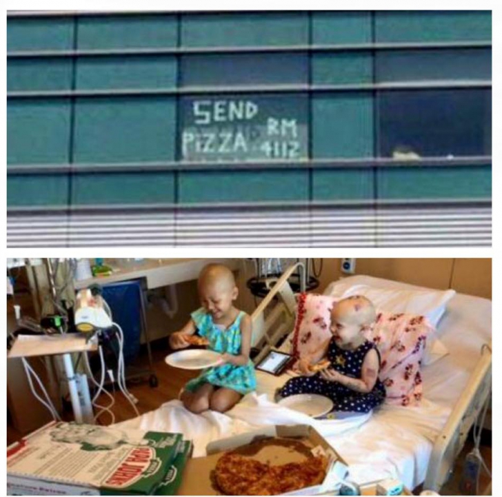 Ce a pațit fetița bolnavă de cancer, care a scris un mesaj "de ajutor" pe geamul salonului ei!