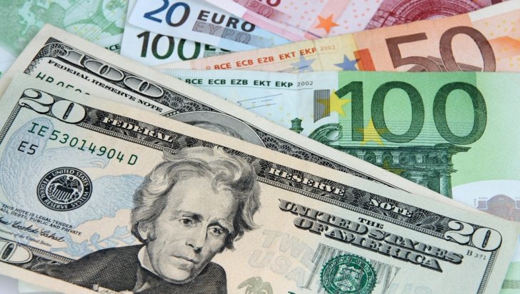 Euro a coborât faţă de dolar sub nivelul de la introducerea monedei în 1999, prima oară în nouă ani