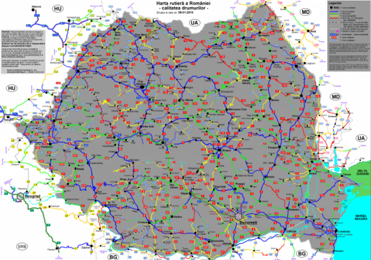 Harta calităţii drumurilor din România
