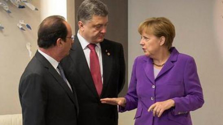 Ce au vorbit la telefon Poroşenko, Merkel şi Hollande înainte de încetarea focului în Ucraina